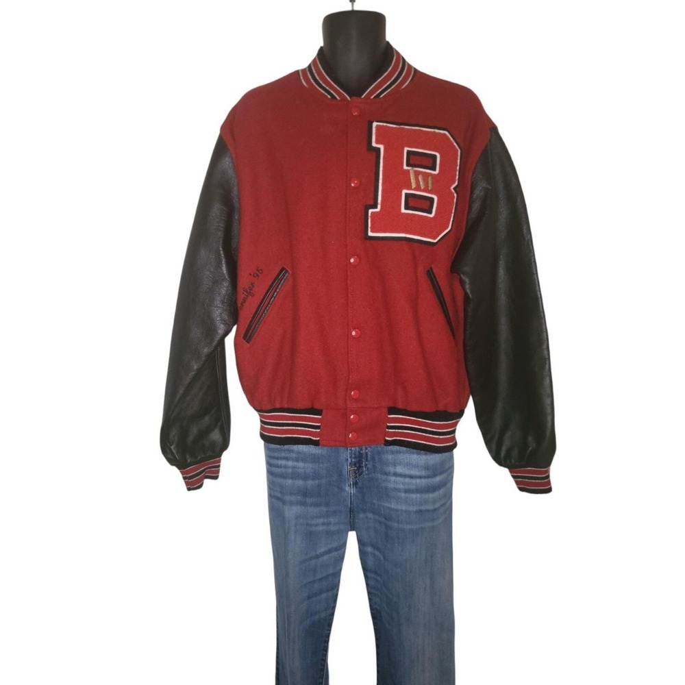 Vintage Gem Sportswear Varsity Letterman Jacket B Patch Made in USA Womens XL